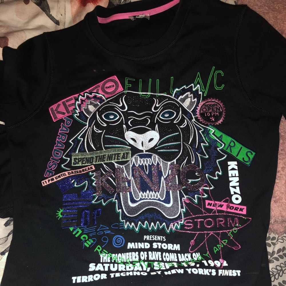 Black kenzo long sleeve sweater